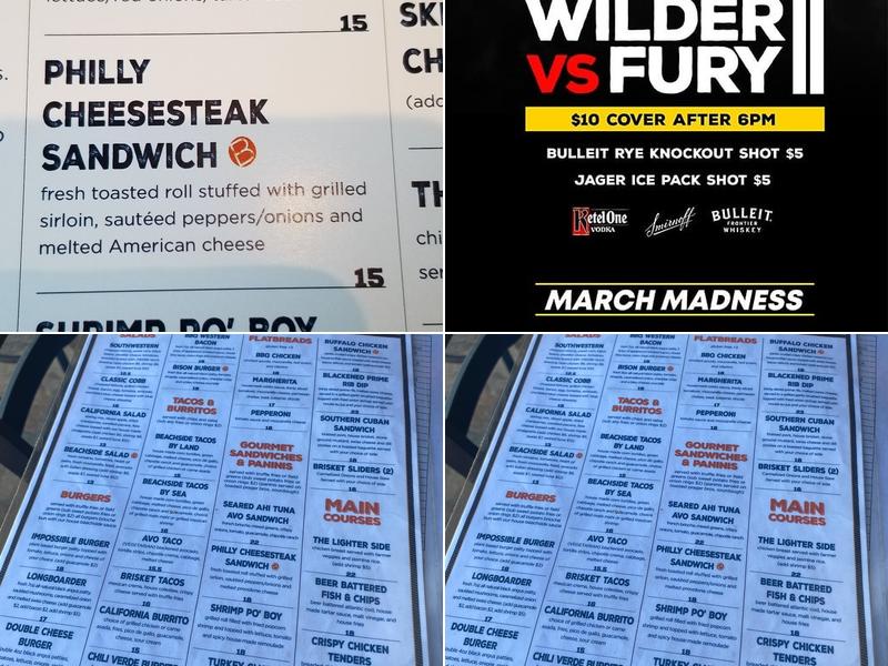 Beachside Bar & Grill Menu