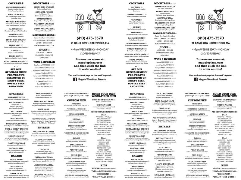 Magpie Menu