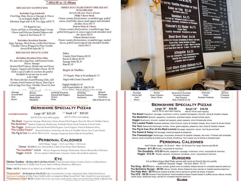 Berkshire Pizzeria Menu