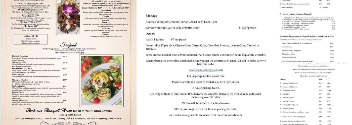 Terrazza Menu