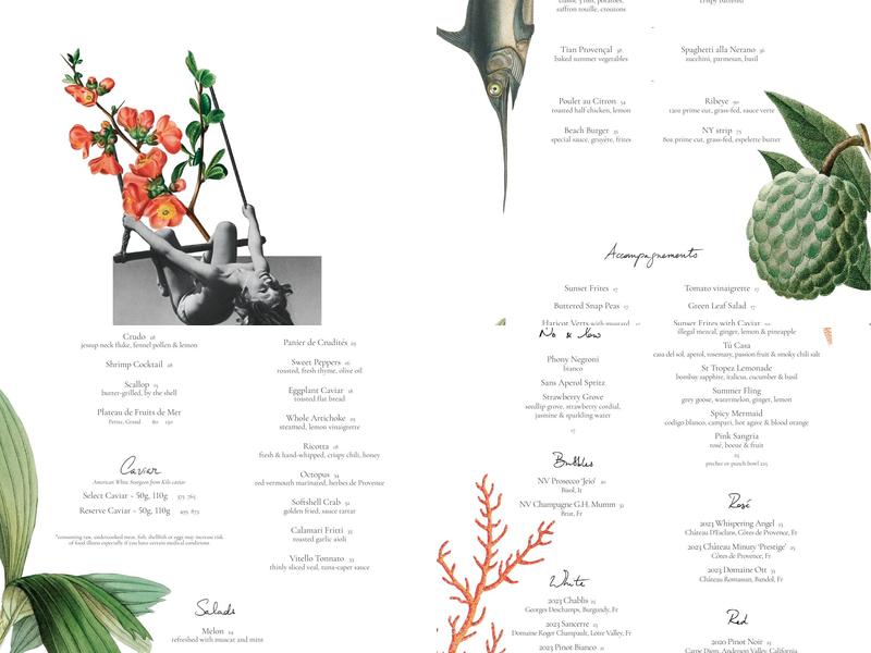 Sunset Beach Hotel Menu