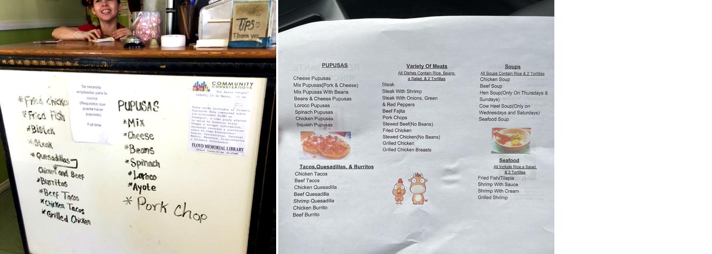 Rinconcito Hispano Menu