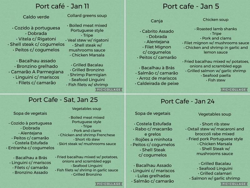 Port Cafe Menu