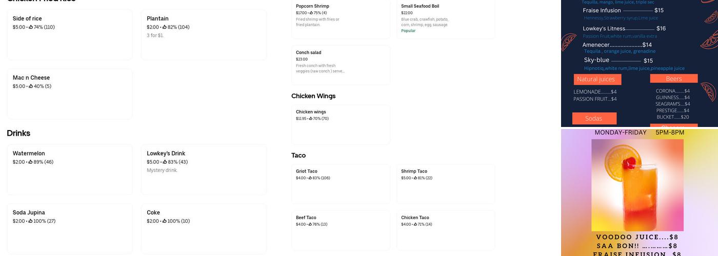Lowkey's Miami Menu