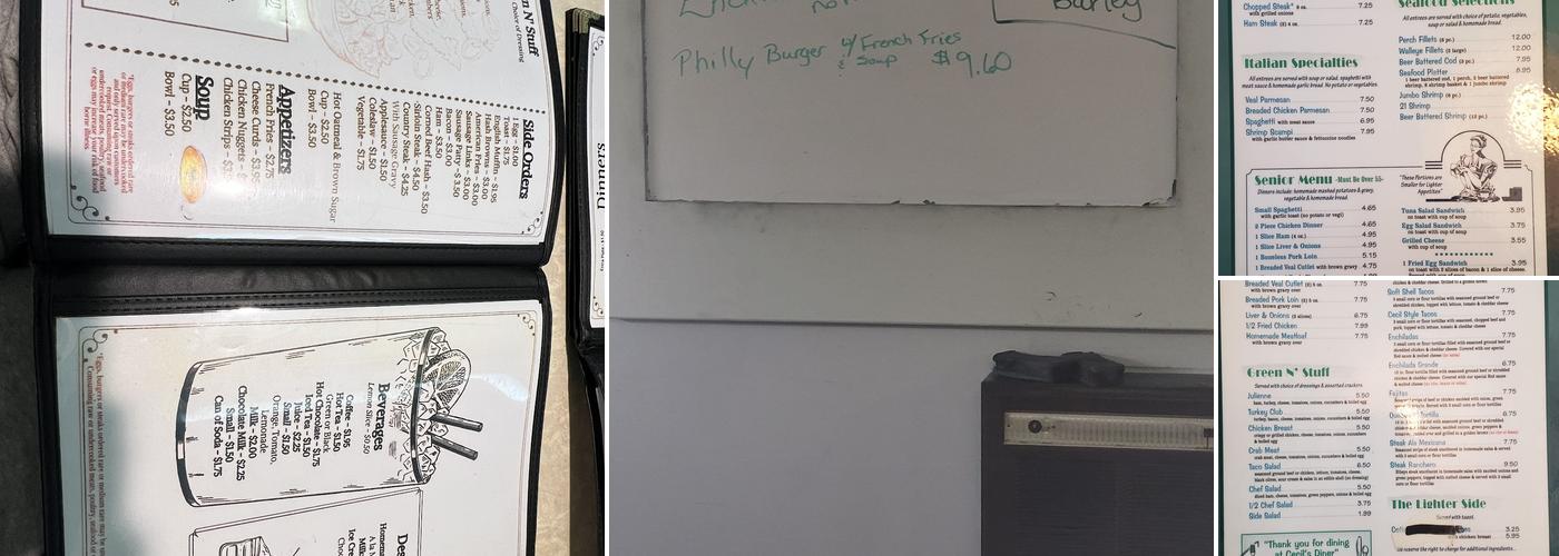 Cecil Diner Menu