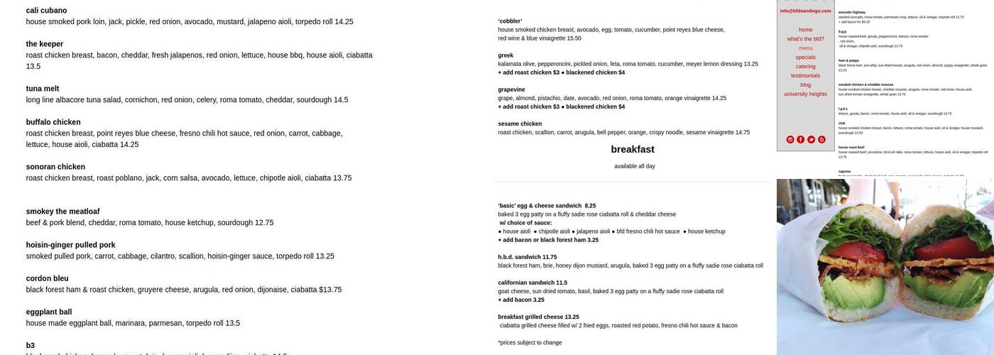 Big Front Door Menu