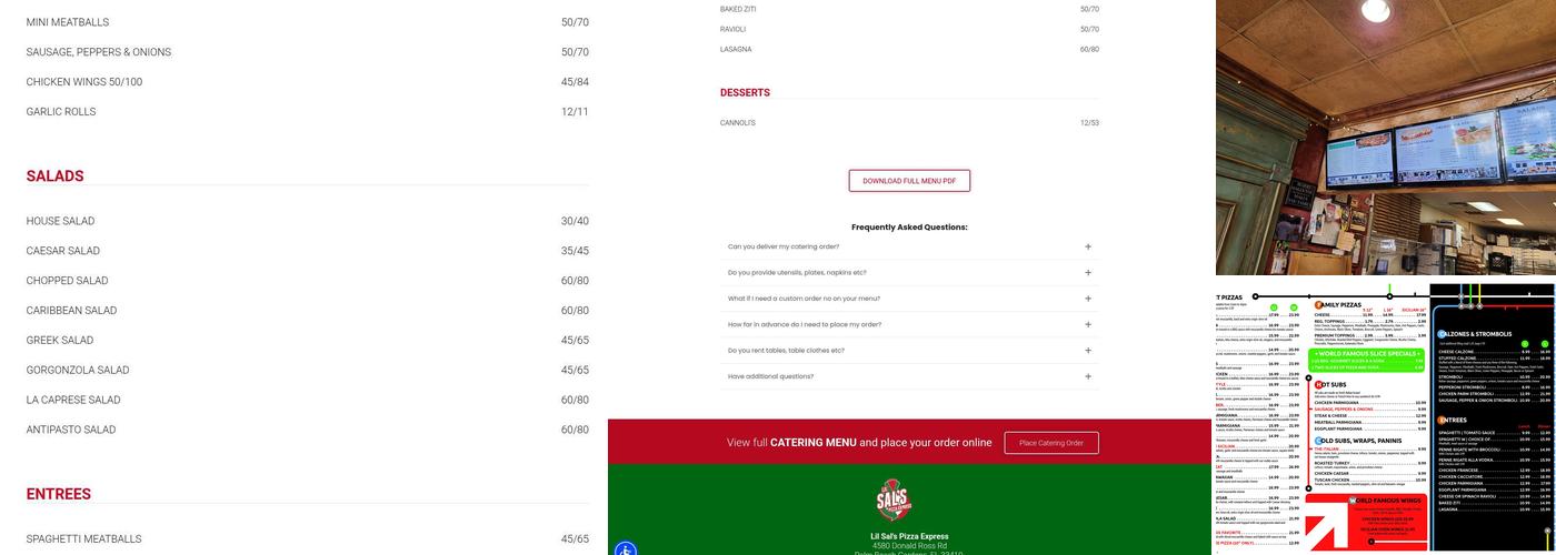 Sals Express Italian Restaurant & Pizza Menu