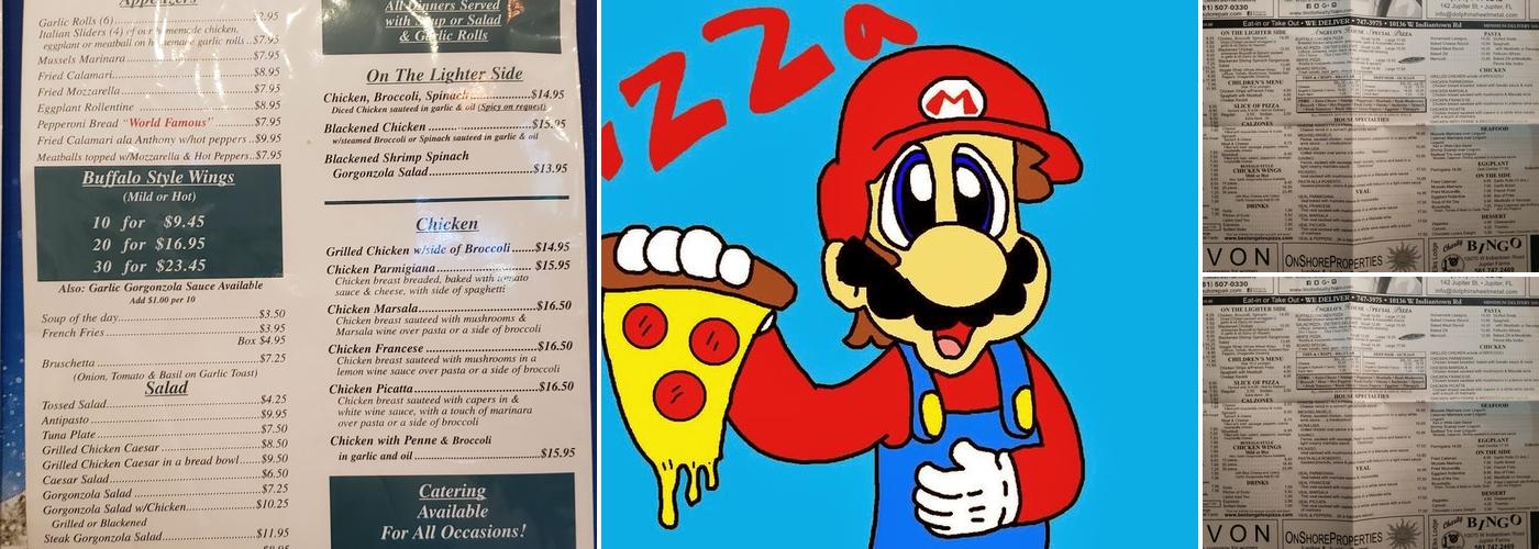 Angelo's Too Menu