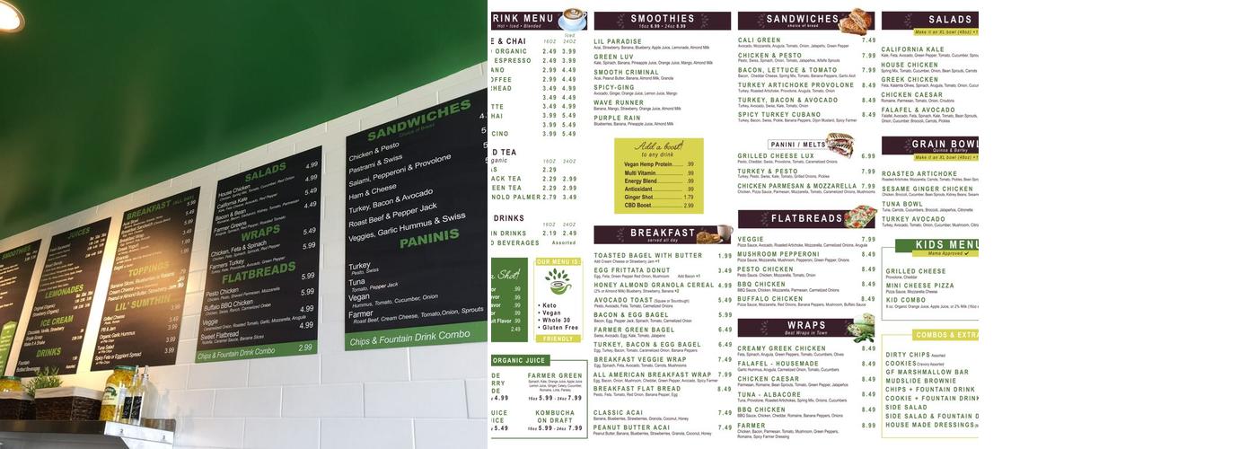 Lil' Farmers Cafe Menu