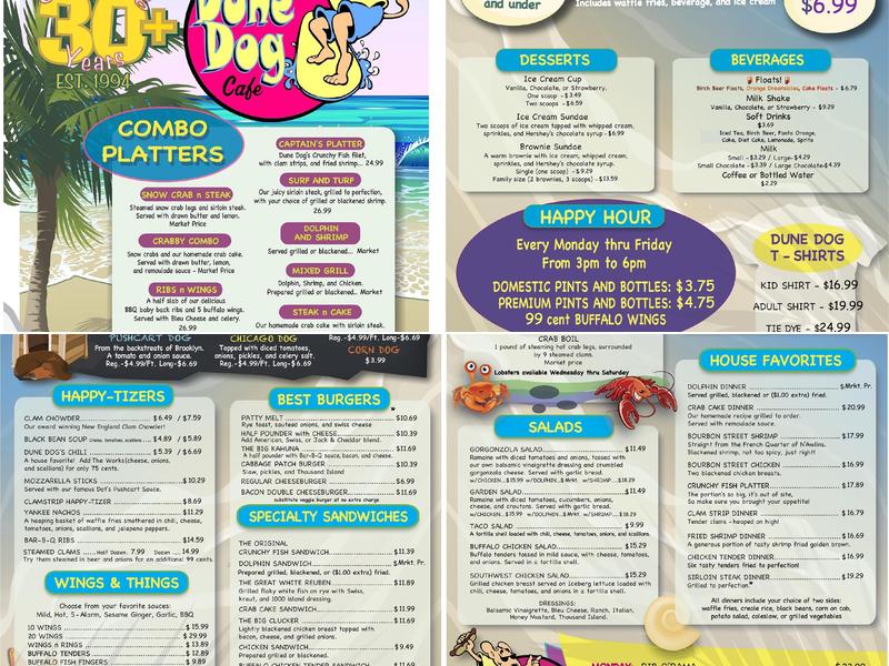 Dune Dog Cafe Menu