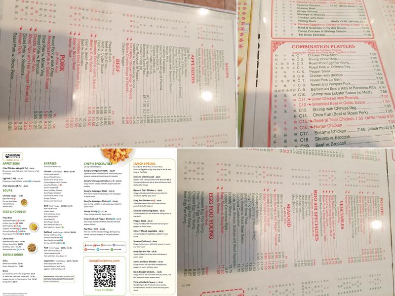 KUNGFU EXPRESS Golden Cove Restaurant Menu
