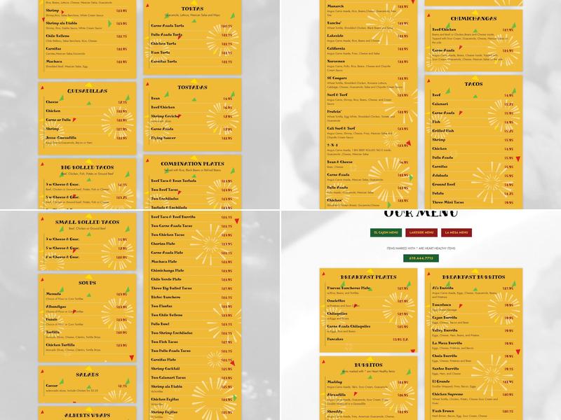 Albert's Fresh Mexican Food Menu