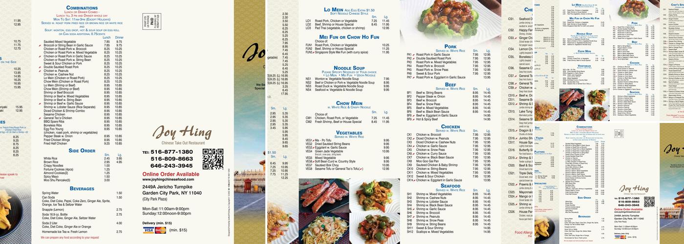 Joy Hing Menu