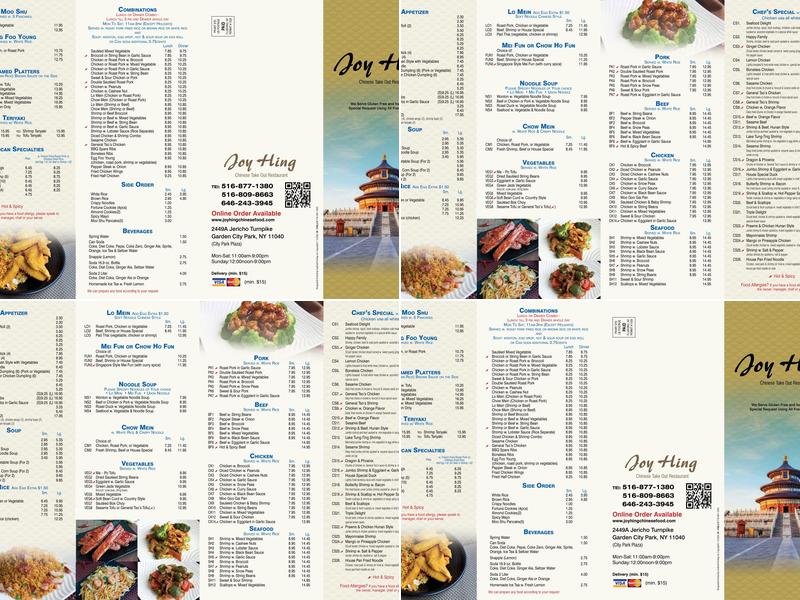 Joy Hing Menu