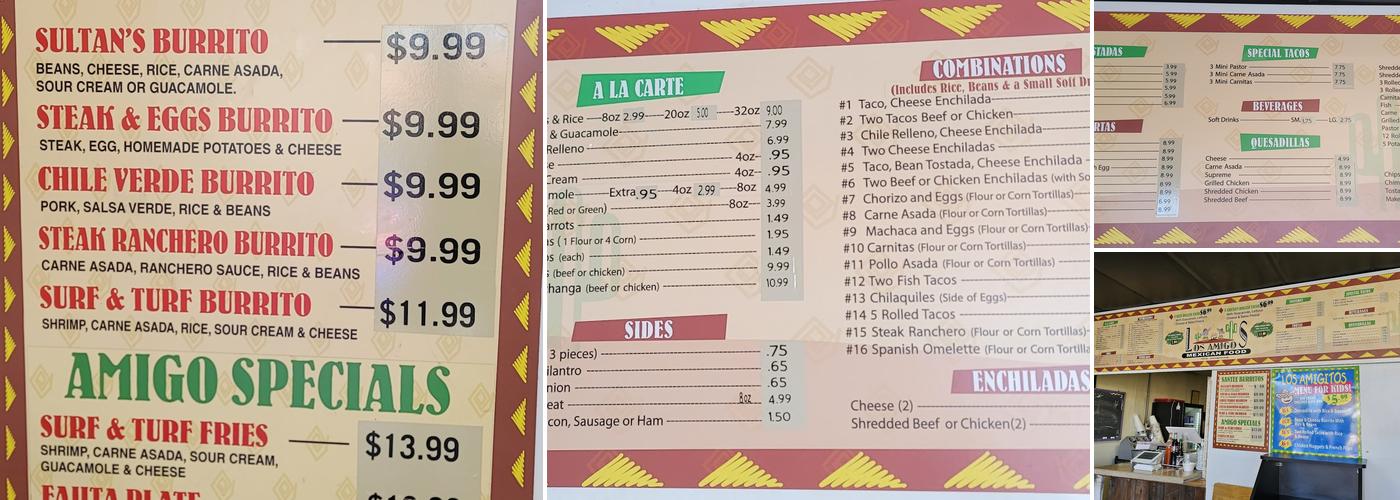Los Amigos Menu
