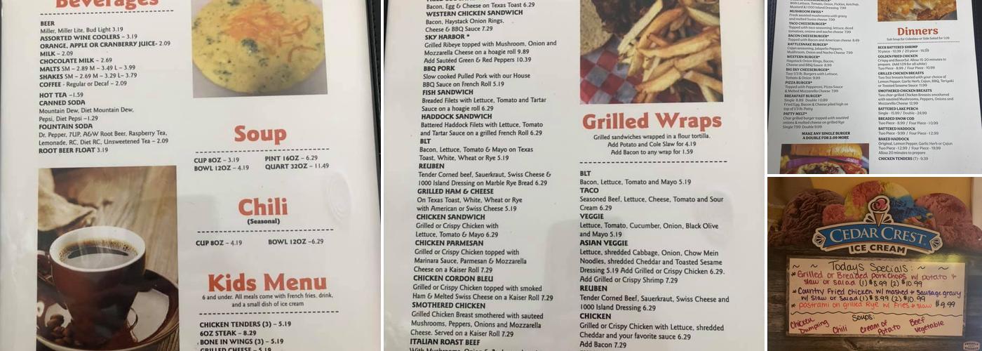 Sky Harbor 2 Menu
