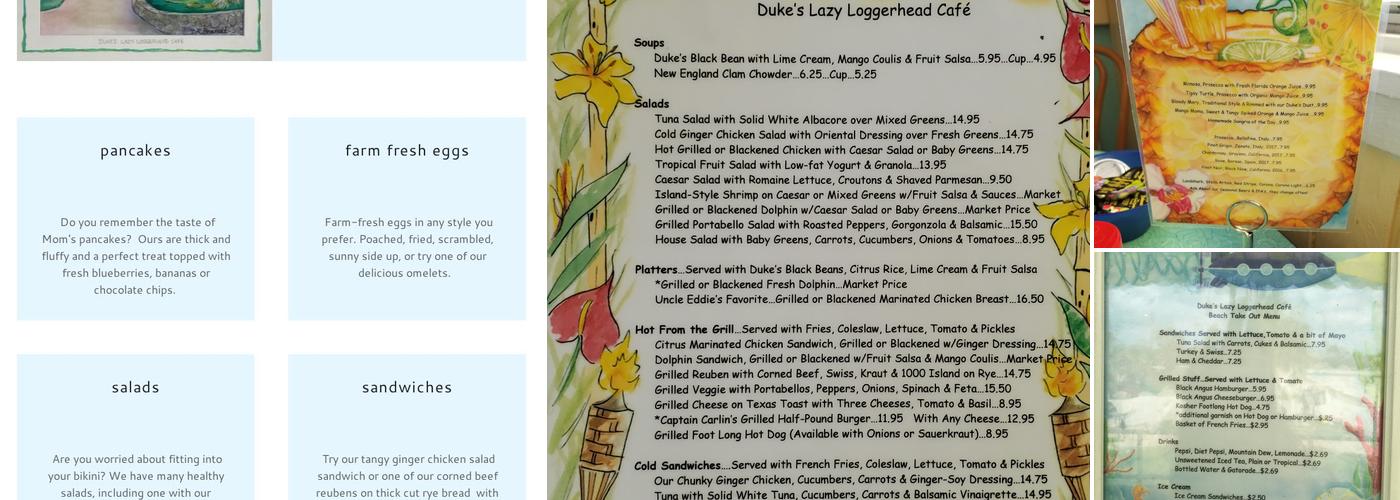 Lazy Loggerhead Cafe Menu