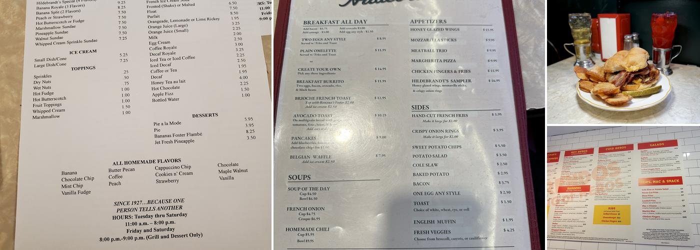 Hildebrandt's Menu