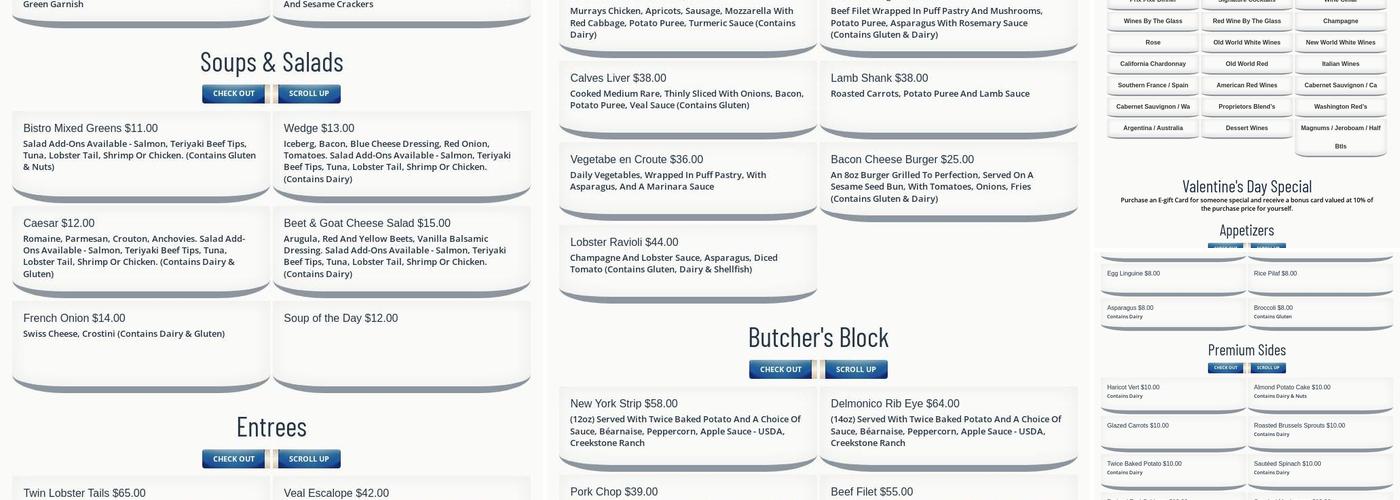 Bistro Menu