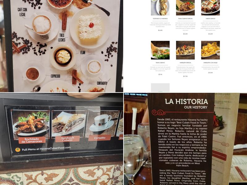 Havana Restaurant Menu