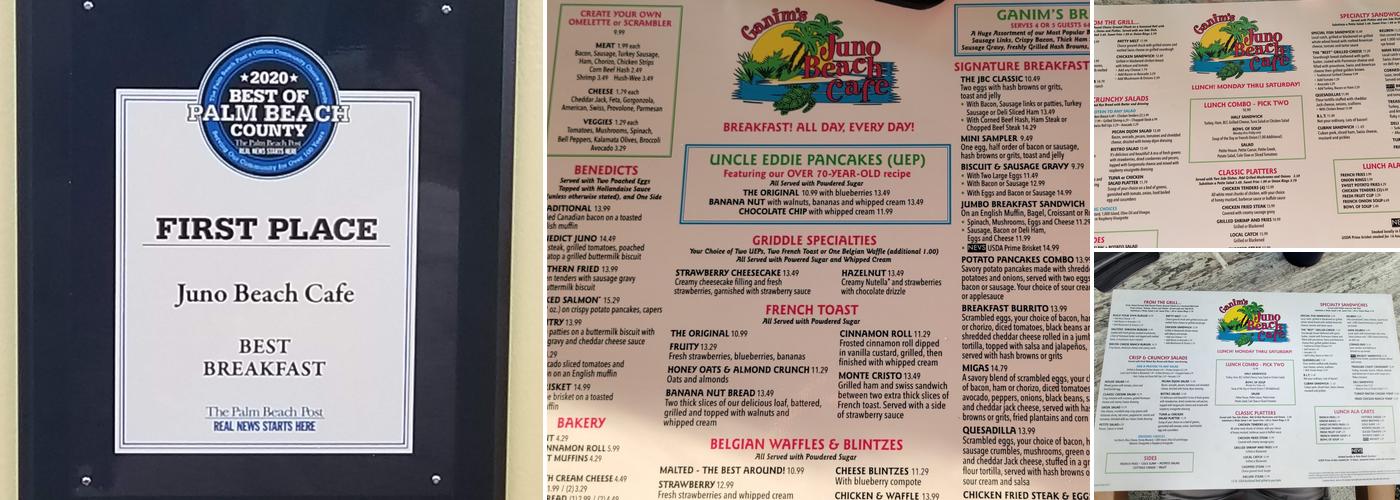 Juno Beach Cafe Menu
