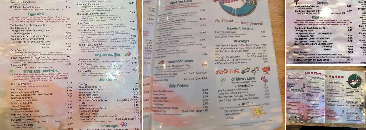 Flamingo Cafe Menu