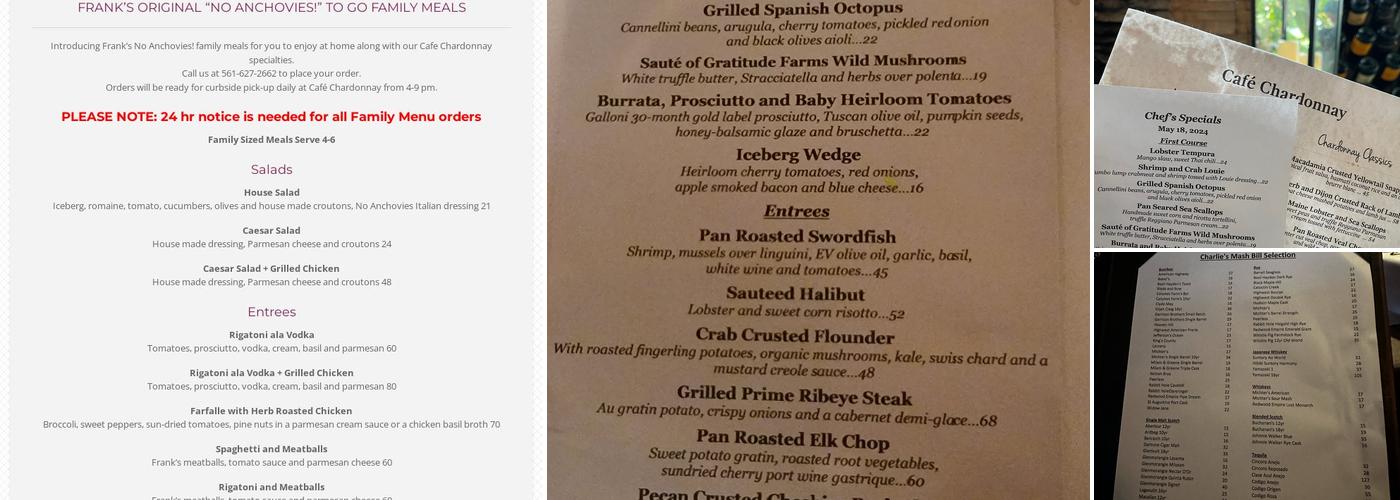 Café Chardonnay Menu