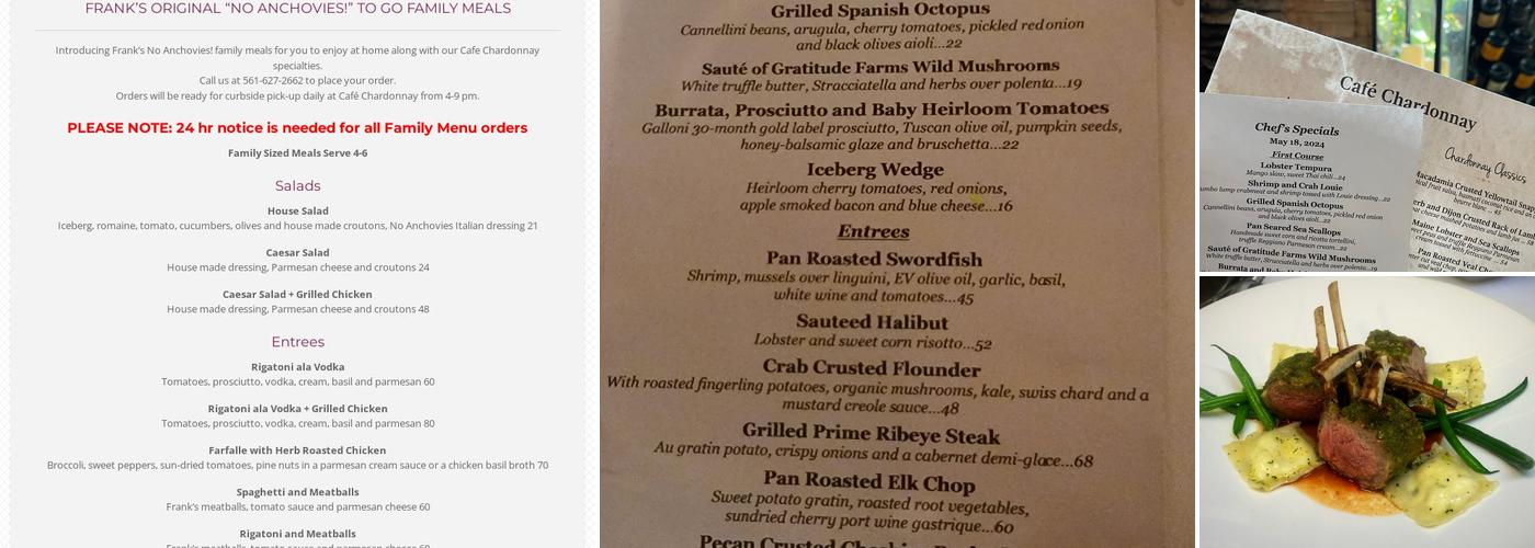 Café Chardonnay Menu