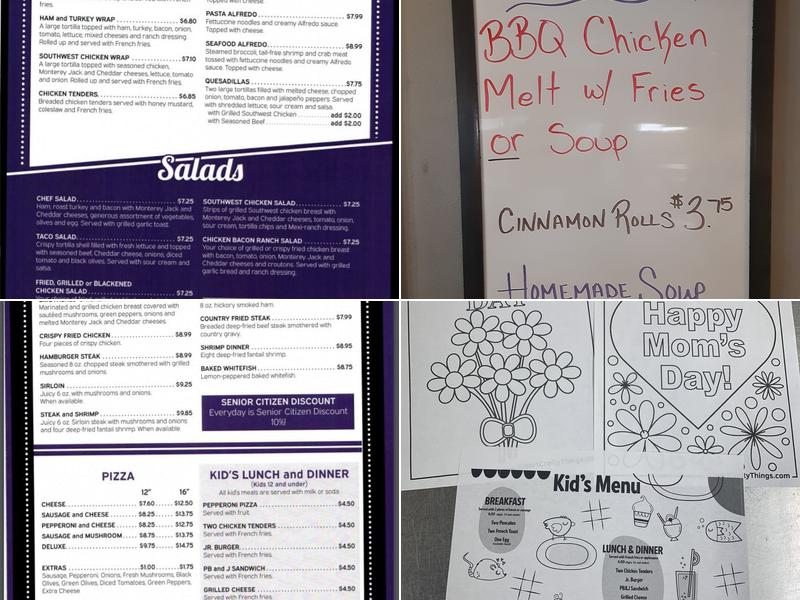 Mosinee Cafe Menu
