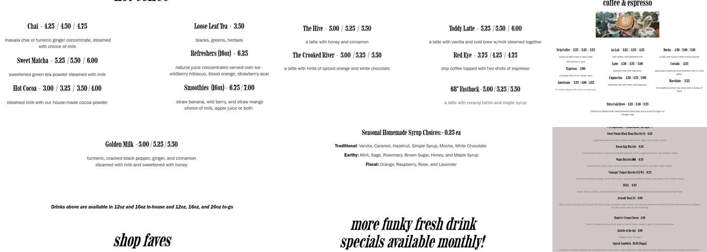 Tucknee Coffee Company Menu