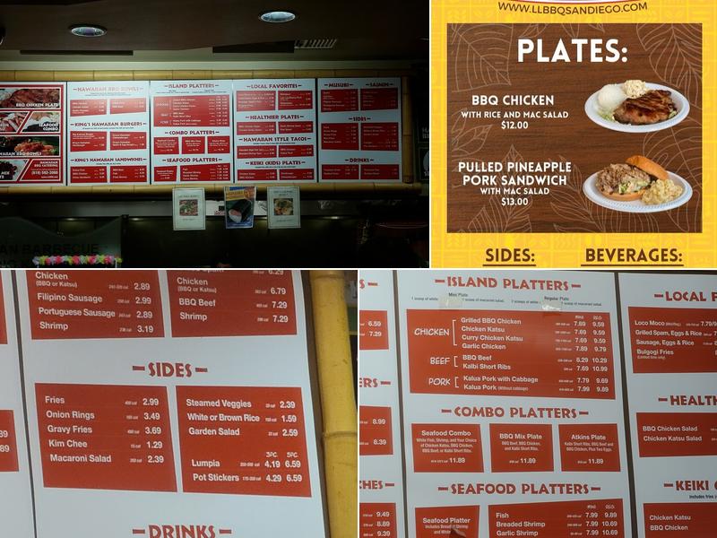 L&L Hawaiian Barbecue Menu