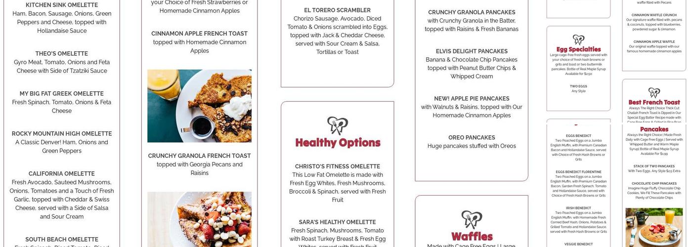 Sara's Kitchen Menu