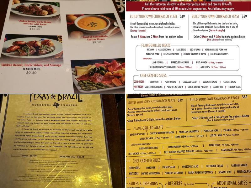Texas de Brazil - Palm Beach Gardens Menu