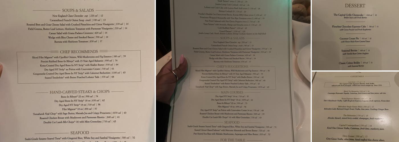 The Capital Grille Menu
