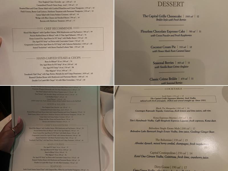 The Capital Grille Menu