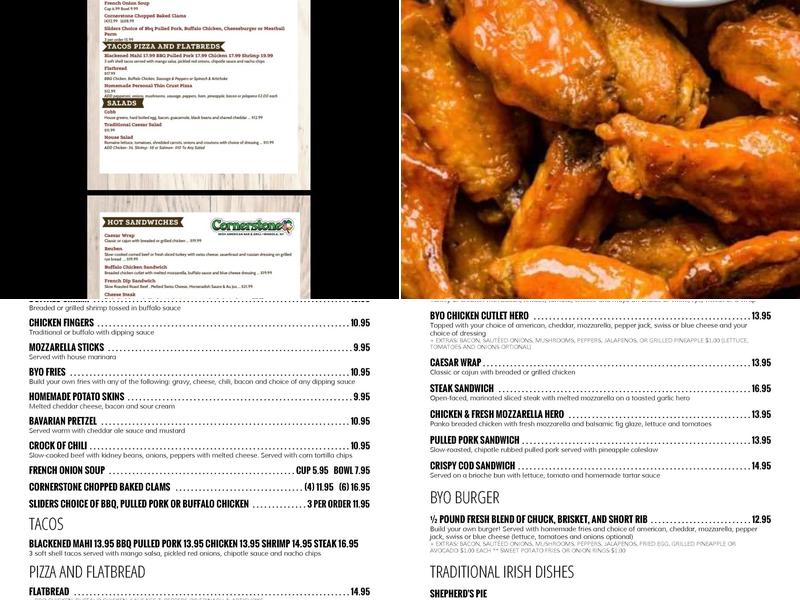 Cornerstone Bar Menu