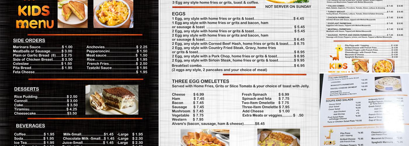 Alvaro's Family Restaurant Menu