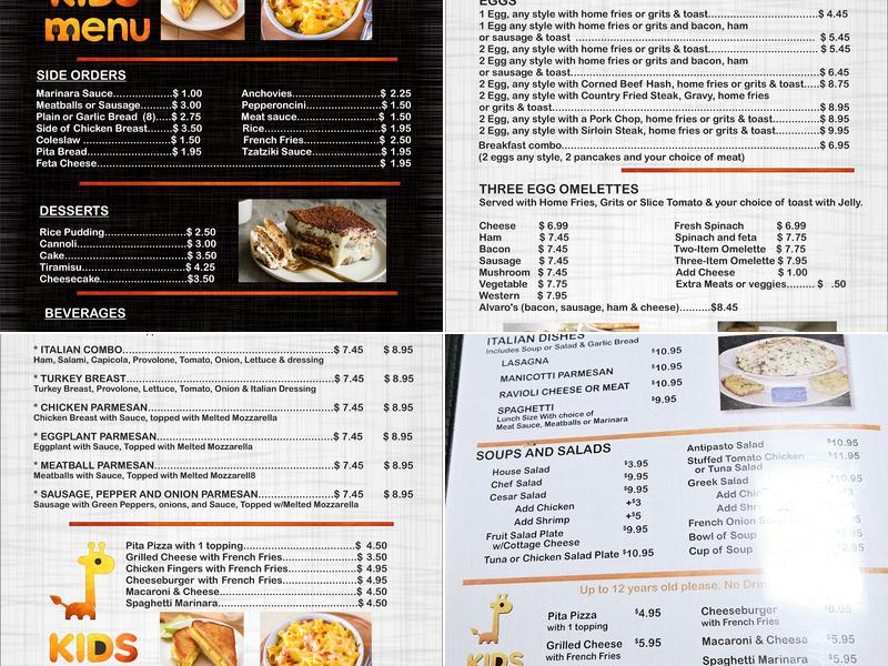 Alvaro's Family Restaurant Menu