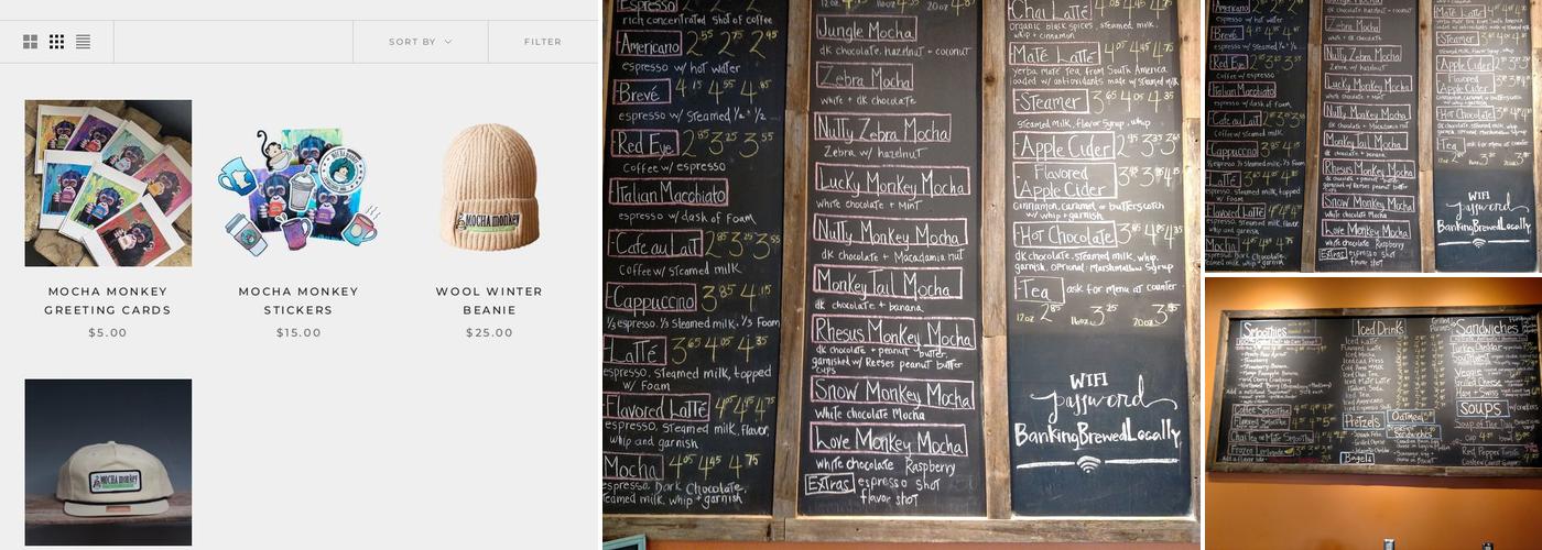 Mocha Monkey Menu