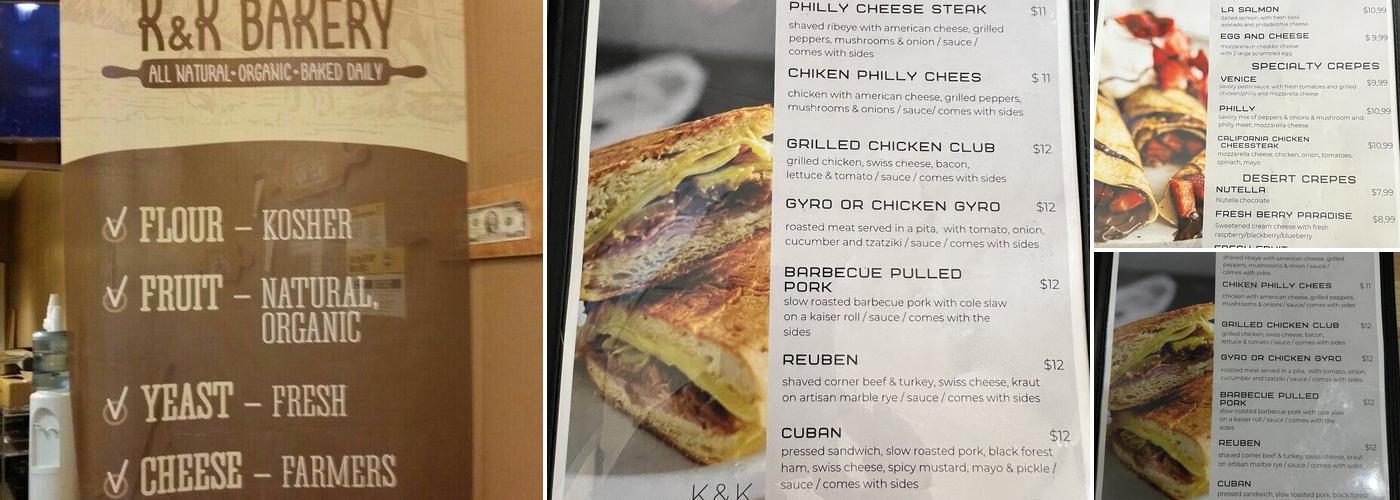 K&K Bakery Menu