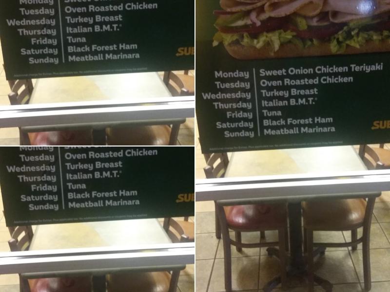 Subway Menu