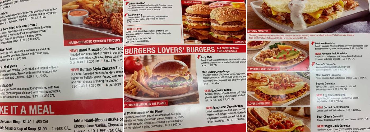 Big Boy Menu