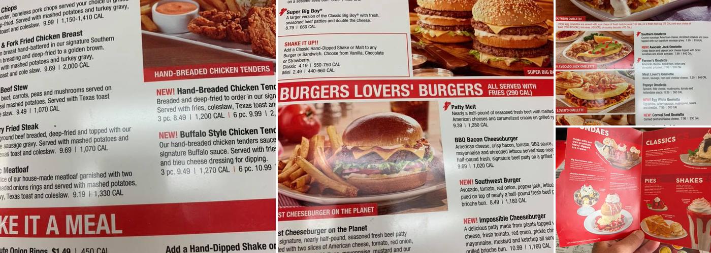 Big Boy Menu