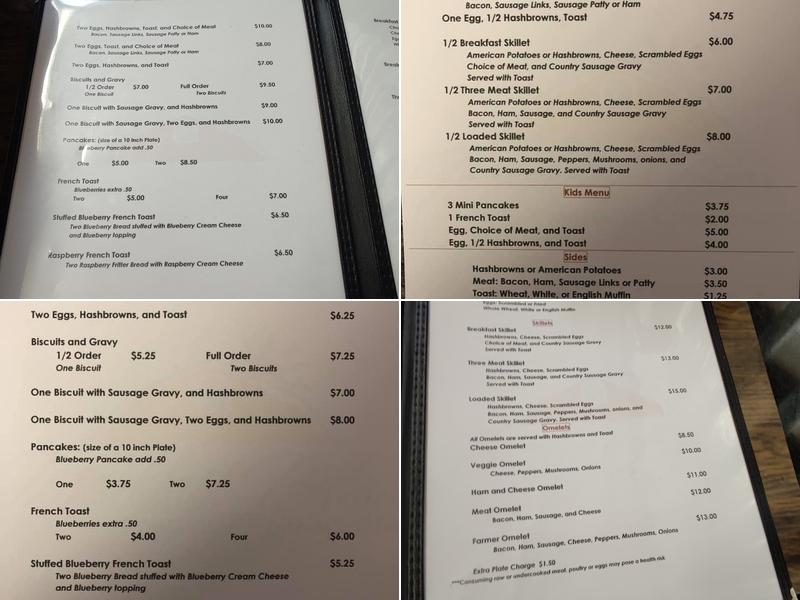 Breakfast Barn LLC Menu