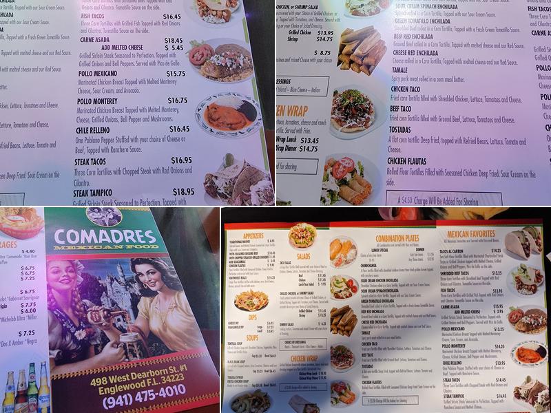 Comadres Menu