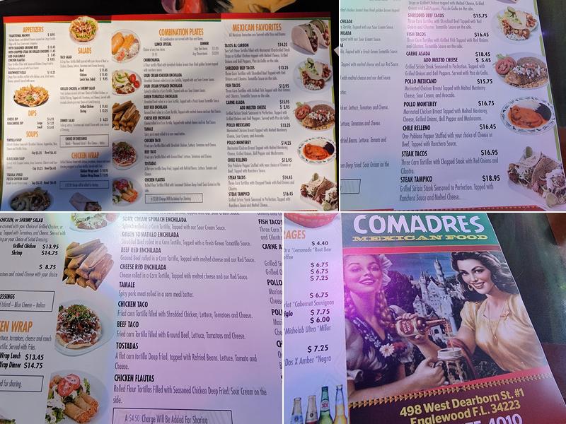 Comadres Menu