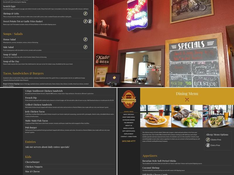 Reads Landing Brewing Company Menu