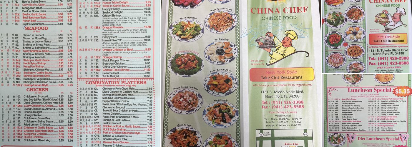 China Chef Menu