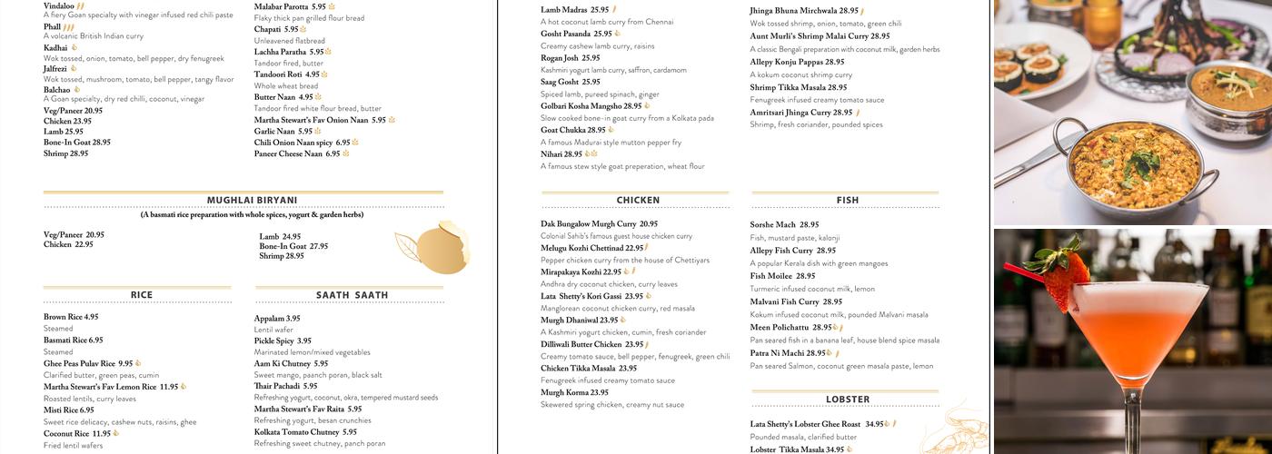 Chola Menu