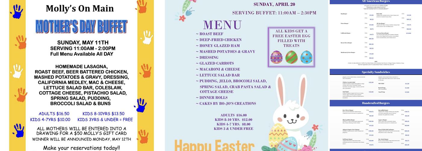 Molly's On Main Menu